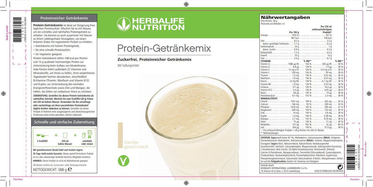 HERBALIFE - Protein-Getränkemix Vanille